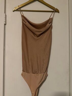 Better Be Nude/Tan Cowl Neck Bodysuit